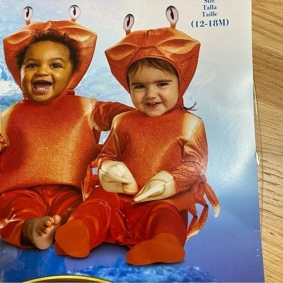 Little Mermaid Sebastian Costume NEW 12-18 mos Disney Baby Kids Halloween Parks - Picture 3 of 4